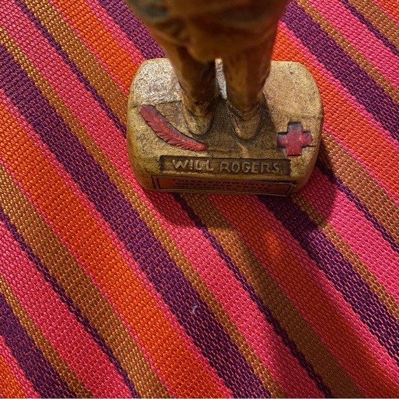 Vintage Will Rogers statue figurine tulsa community chest-red cross 1963 as is - Picture 8 of 16